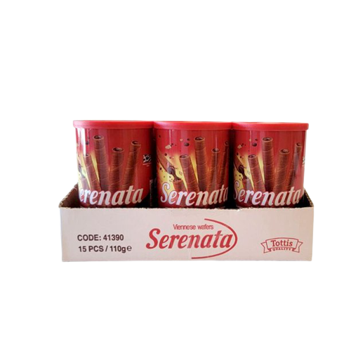 Chocolate Serenata Wafer Rolls Filled with Cocoa Cream- Count 15